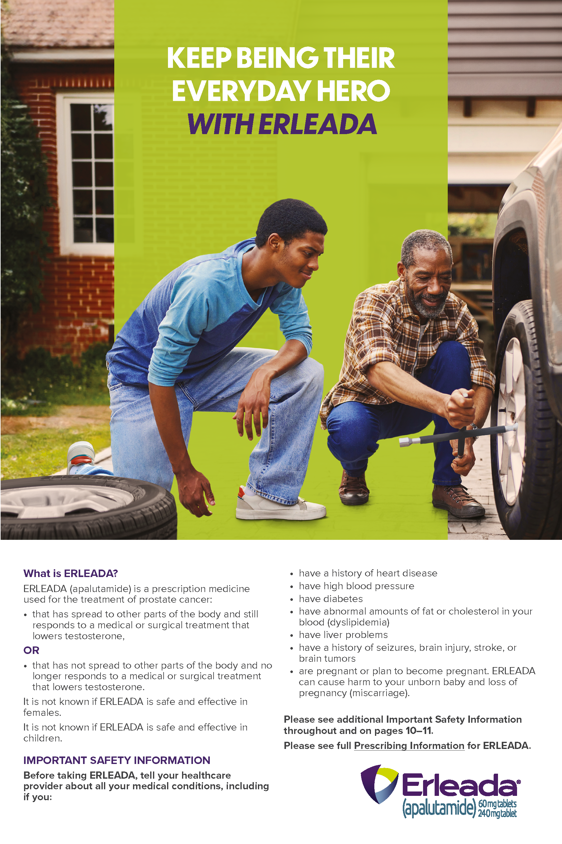 ERLEADA 'Everyday Hero' patient education brochure cover